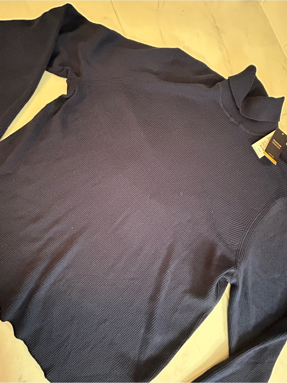 Haggar Navy Turtleneck Sweater - Ribbed Knit. Cotton blend new!